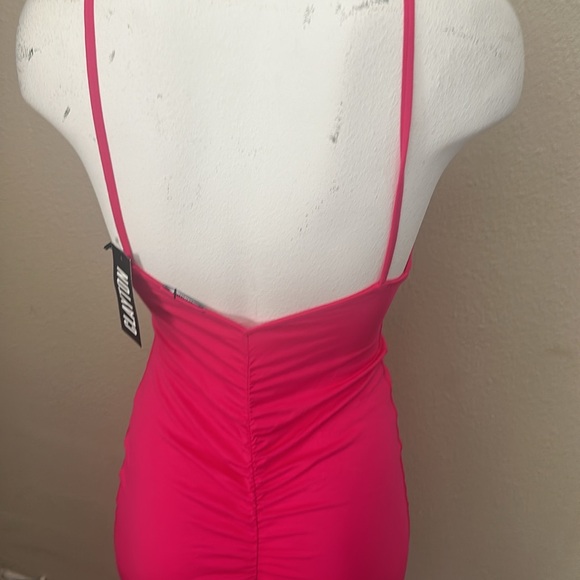 NWT Pink Stretch Ruched Dress By Clayton Size M - Picture 4 of 4